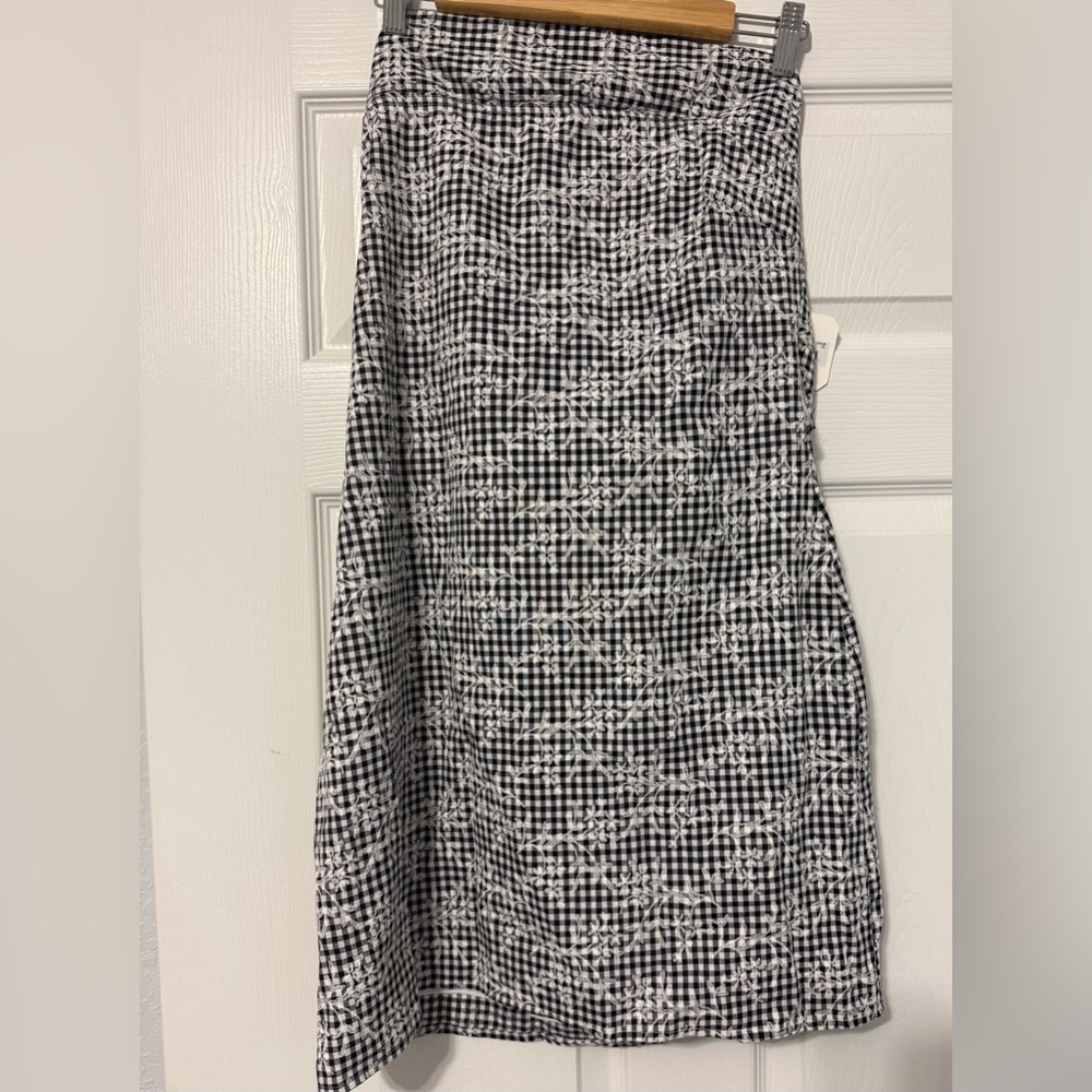 NWT Altar'd State Black and White Plaid Strapless Dress